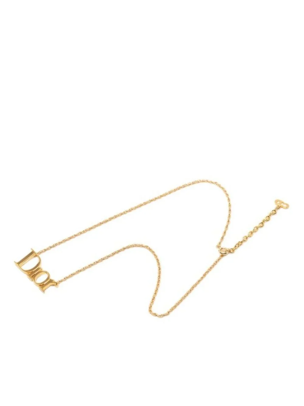 Dior Logo Chain Pendant Necklace Gold Plated - Picture 3 of 6